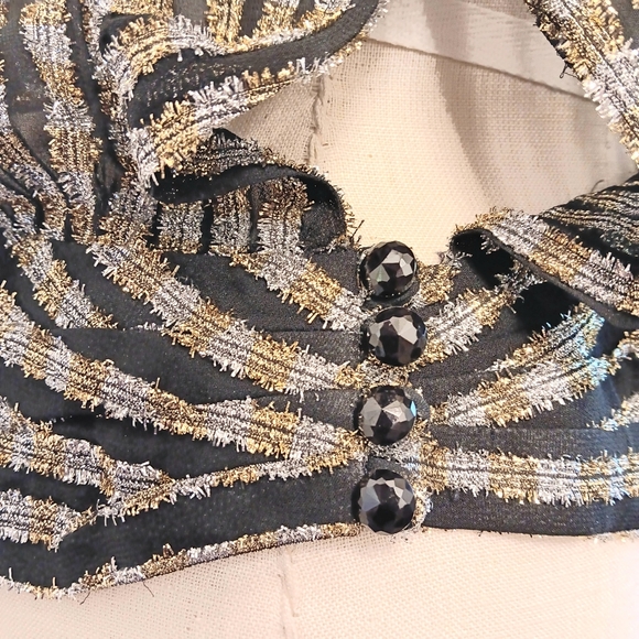 Wow! Vintage 80s sheer metallic sparle Victorian style shirt. Small Rimini - Picture 13 of 16